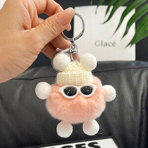 New Cute Little Coal Ball Monster Plush Toy Keychain Anti-Loss Keychain Backpack